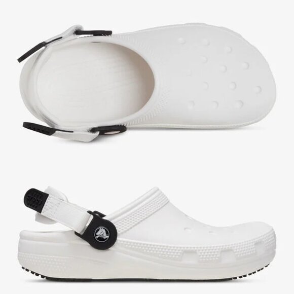 Crocs At Work Classic Work Clogs Adjustable Slip Resistant White Unisex main image 8